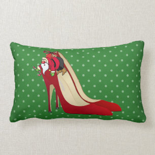 Red High Heel Shoes / Santa Elf / Throw Pillow