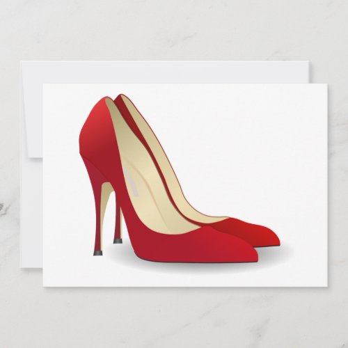 red high heels personalized invite