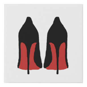 Red High Heels Faux Canvas Print