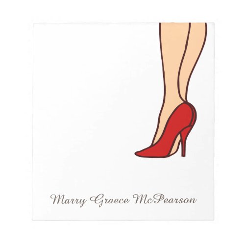 Red High Heels Stiletto Fashion Notepad