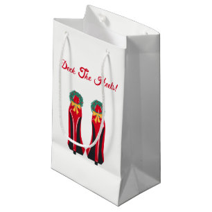 Red High Heels with Christmas Wreaths Small Gift Bag