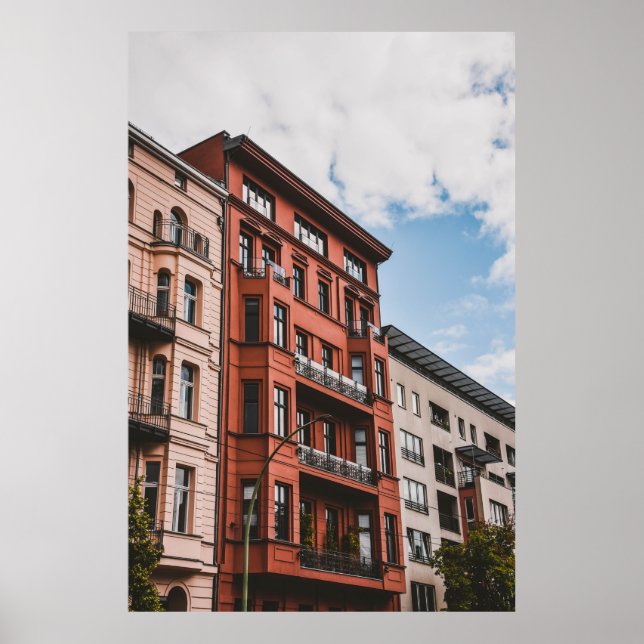 RED HIGH RISE BUILDING POSTER (Front)