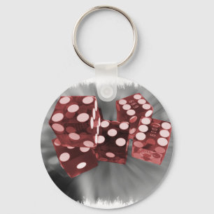Red High Roller Dice Las Vegas Keychain
