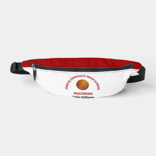 Red High School Basketball Player Personalized Fanny Pack
