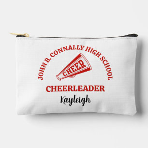 Red High School Cheerleader Personalized Accessory Pouch