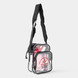 Red High School Cheerleader Personalized Clear Crossbody Bag