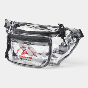 Red High School Cheerleader Personalized Clear Fanny Pack