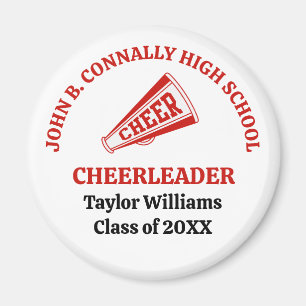 Red High School Cheerleader Personalized Magnet