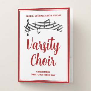 Red High School Choir Customizable Music Pocket Folder
