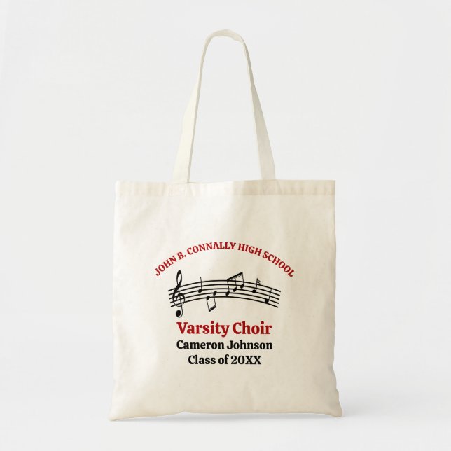 Red High School Choir Customizable Tote Bag (Front)