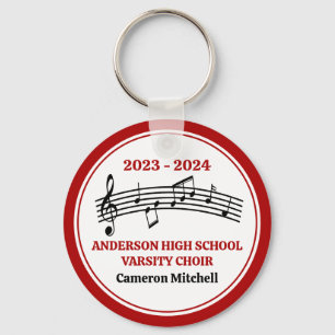Red High School Choir Personalized Keychain