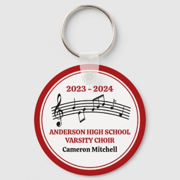 Red High School Choir Personalized Keychain by epicdesigns at Zazzle