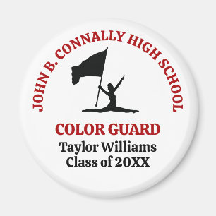 Red High School Color Guard Personalized Magnet