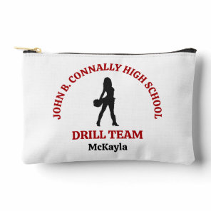 Red High School Drill Team Dancer Personalized Accessory Pouch