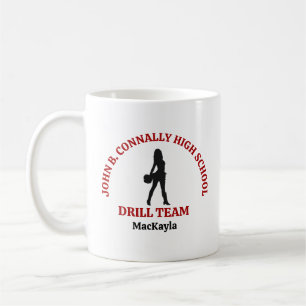 Red High School Drill Team Dancer Personalized Coffee Mug