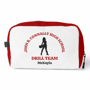 Red High School Drill Team Dancer Personalized Dopp Kit