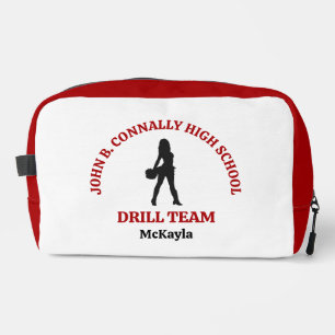 Red High School Drill Team Dancer Personalized Dopp Kit