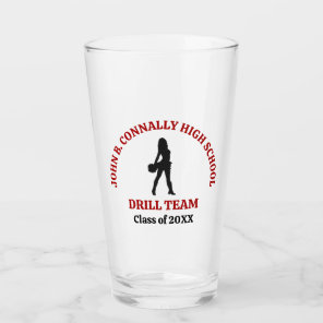Red High School Drill Team Dancer Personalized Glass