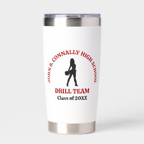 Red High School Drill Team Dancer Personalized Insulated Tumbler