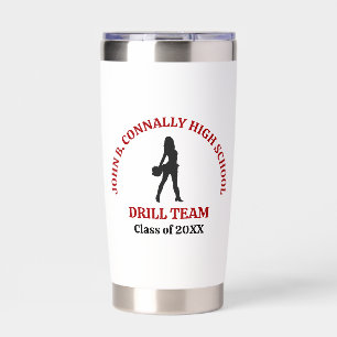 Red High School Drill Team Dancer Personalized Insulated Tumbler