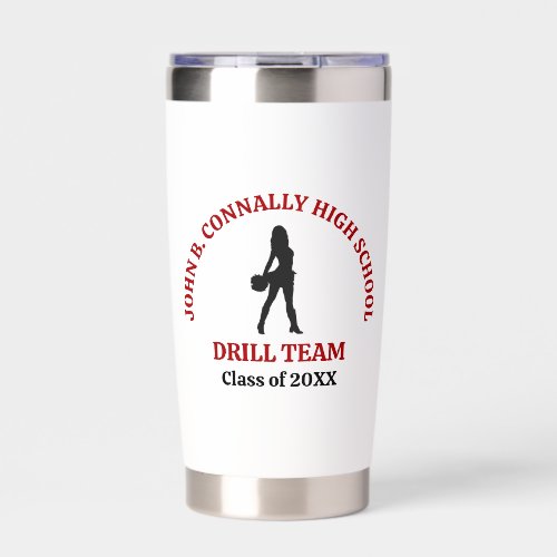 Red High School Drill Team Dancer Personalized Insulated Tumbler