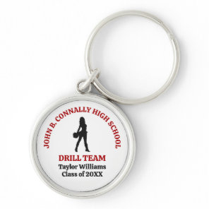 Red High School Drill Team Dancer Personalized Keychain