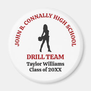 Red High School Drill Team Dancer Personalized Magnet