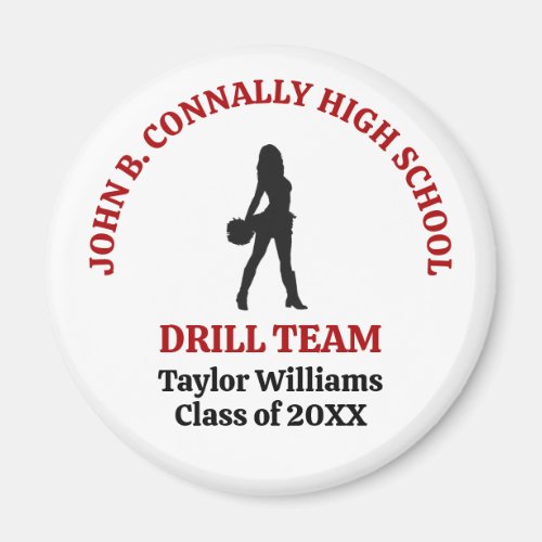 Red High School Drill Team Dancer Personalized Magnet