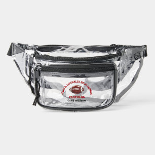 Red High School Football Game Personalized Clear Fanny Pack