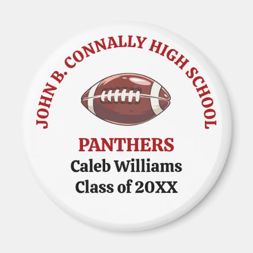 Red High School Football Team Customized Magnet
