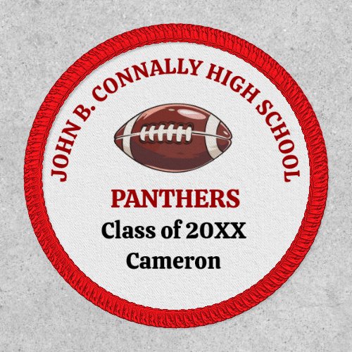 Red High School Football Team Personalized Patch