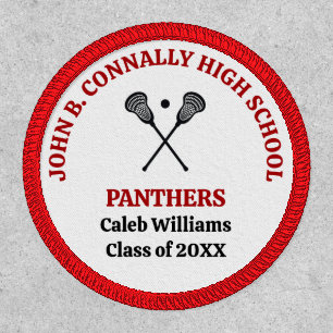 Red High School Lacrosse Team Personalized Patch