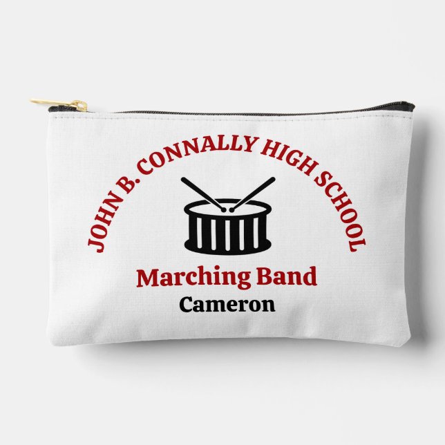 Red High School Marching Band Personalized Accessory Pouch (Front)