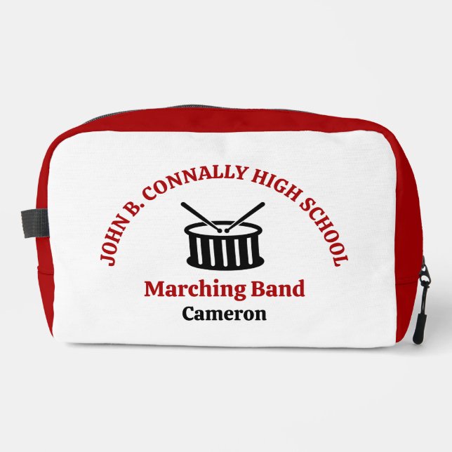 Red High School Marching Band Personalized Dopp Kit (Front)