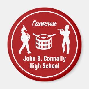 Red High School Marching Band Personalized Magnet