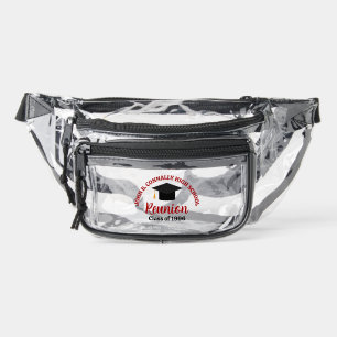 Red High School Reunion Custom Alumni Clear Fanny Pack