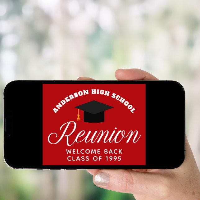 Red High School Reunion Custom Alumni Welcome Poster (Front Digital)