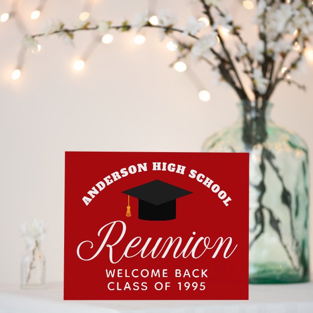 Red High School Reunion Custom Welcome Foam Board (In Situ (Wedding))