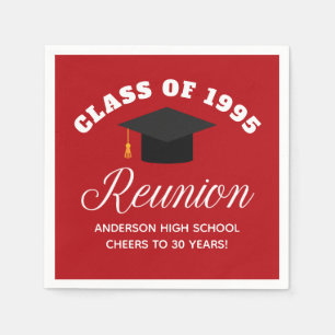 Red High School Reunion Personalized Party Napkins