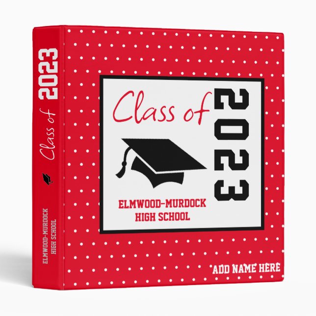Red High School Scrapbook Album 3 Ring Binder (Front/Spine)