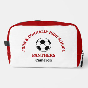 Red High School Soccer Team Personalized Dopp Kit