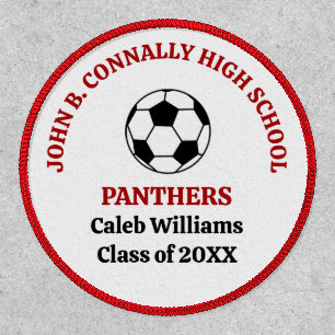 Red High School Soccer Team Personalized Patch