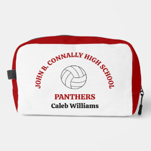 Red High School Volleyball Player Personalized Dopp Kit