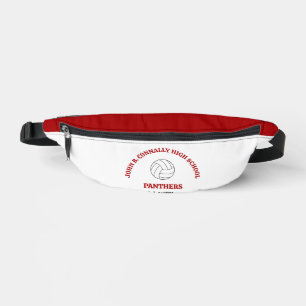 Red High School Volleyball Player Personalized Fanny Pack