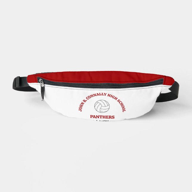 Red High School Volleyball Player Personalized Fanny Pack (Front)