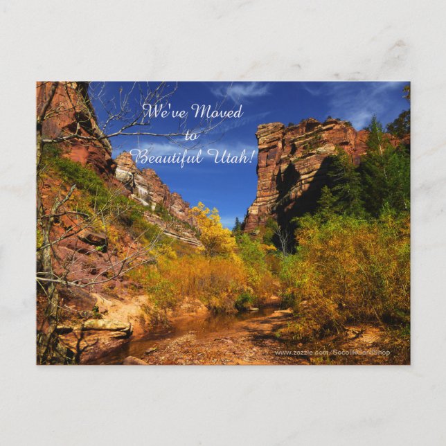 Red Hills Utah Landscape, New Address Announcement (Front)