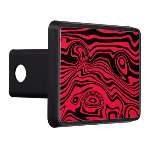 Red Hitch Cover with Art Waves _ Choose Color