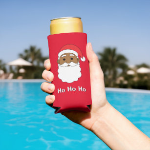 Ho, Ho, Ho, Ho, Santa Claus on Red Christmas Water Bottle