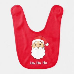 Red Ho Ho Ho Santa Claus Merry Christmas Family Baby Bib