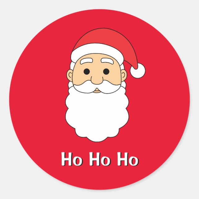 Red Ho Ho Ho Santa Claus Merry Christmas Family Classic Round Sticker (Front)
